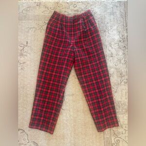 Talbots Petites Tartan Red and Black Trousers